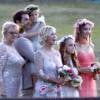 Exclusif - Fiona, Lola et Luca Facinelli - Mariage de Jennie Garth et David Abrams dans son ranch à Santa Ynez. Le 11 juillet 2015 F