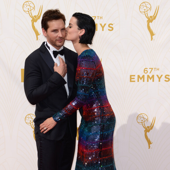 Jaimie Alexander et son fiancée Peter Facinelli - Photocall des 67ème Emmy Awards à Los Angeles le 20 septembre 2015.