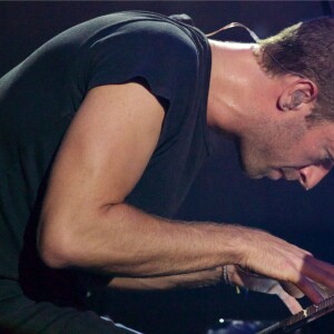 Chris Martin - Coldplay en concert au Casino de Paris le 28 mai 2014.