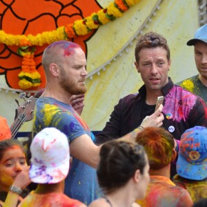 Coldplay filme un clip à Mumbai, Inde, le 9 septembre 2015.