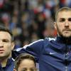 Mathieu Valbuena et Karim benzema lors de France - Albanie le 14 novembre 2014