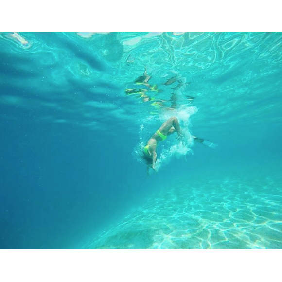 Marine Lorphelin passe des jours de rêve à Tahiti. Novembre 2015.