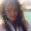 Marine Lorphelin passe des jours de rêve à Tahiti. Novembre 2015. La jolie Miss se dévoile ici sans maquillage.