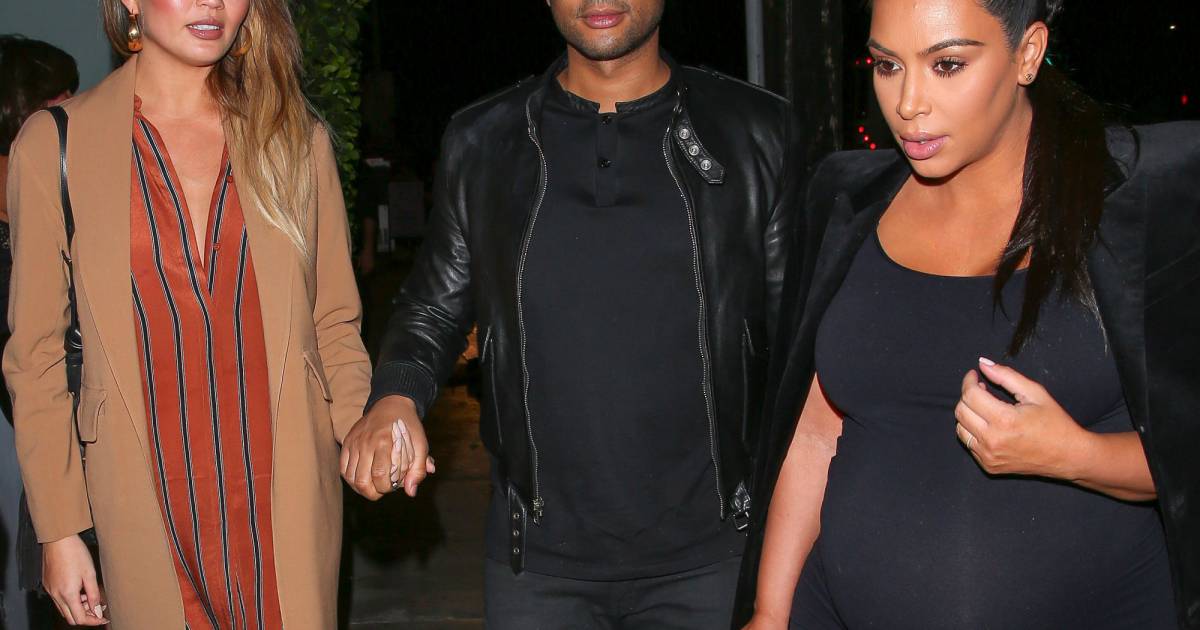 Kim Kardashian, Chrissy Teigen (enceintes) et John Legend se rendent au