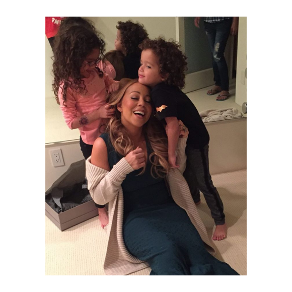 Mariah Carey et ses enfants, les jumeaux Monroe et Moroccan / photo postée sur Instagram au mois de novembre 2015