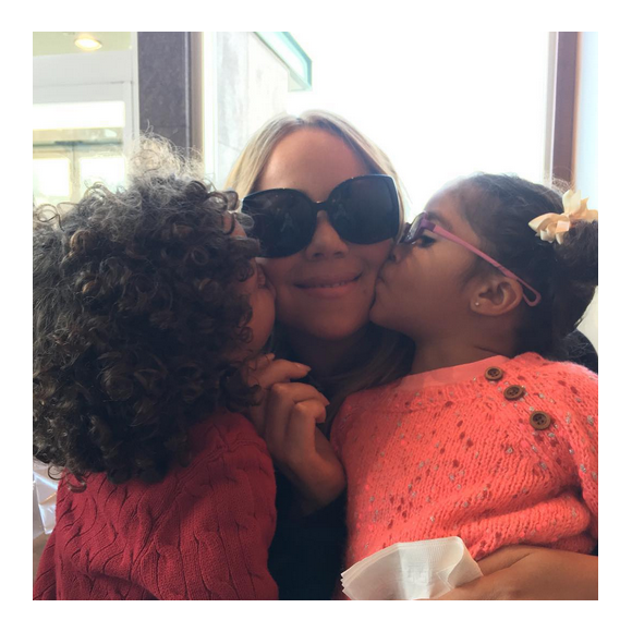 Mariah Carey et ses enfants, les jumeaux Monroe et Moroccan/ photo postée sur Instagram au mois de novembre 2015