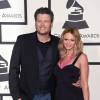 Blake Shelton et sa femme Miranda Lambert - 57ème soirée annuelle des Grammy Awards au Staples Center à Los Angeles, le 8 février 2015.