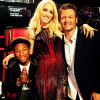 Gwen Stefani, Blake Shelton et Pharrell Williams dans les studios de l'émission The Voice / photo postée sur Instagram au mois de novembre 2015.