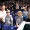 Zlatan Ibrahimovic, his wife Helena and his children Vincent and Maximilian attend the semi-final match Novak Djokovic vs Roger Federer at the BNP Paribas Masters Series Tennis Open 2013, at the Palais Omnisports of Paris-Bercy, in Paris, on November 2, 2013. Photo by Corinne Dubreui/ABACAPRESS.COM02/11/2013 - Paris