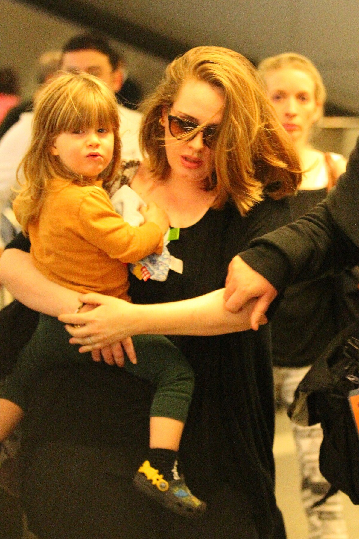 Photo : La chanteuse Adele et son fils Angelo Konecki arrivent à l