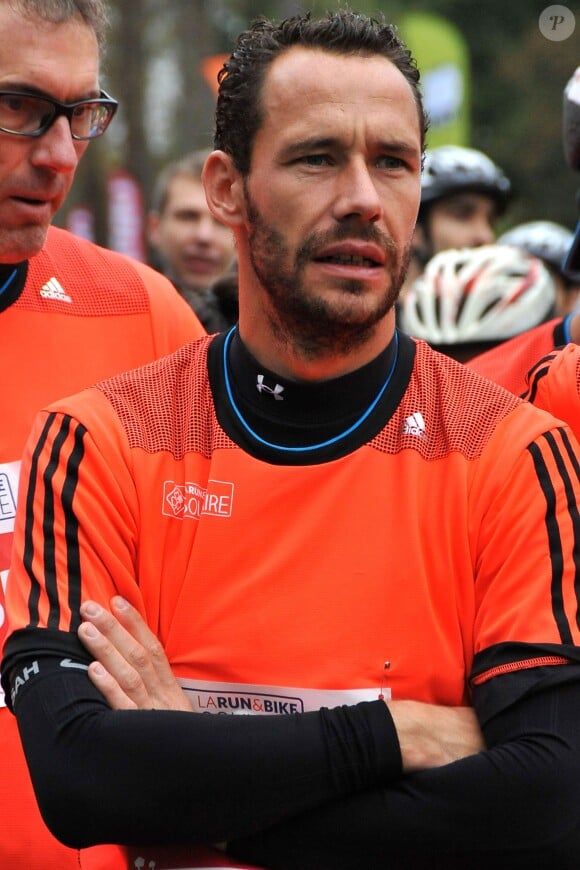 Michael Llodra lors du Run and Bike au Domaine de Saint-Cloud à Saint-Cloud, le 12 octobre 2014