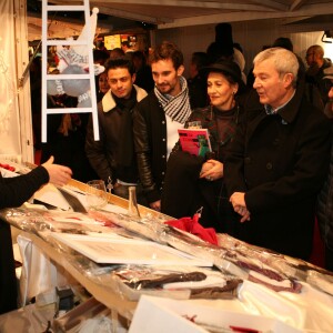 Grégory Bakian, Florian Hessique, Caroline Loeb, Martin Lamotte et Gérard Hernandez - Lancement du Marché de Noël de La Défense le 26 novembre 2015.