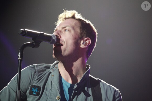 Chris Martin et son groupe Coldplay à Bercy le 14 décembre 2011.