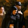 Kylie Jenner et son compagnon Tyga - Kim Kardashian enceinte fête son anniversaire avec sa famille au théâtre de Cinepolis à Thousand Oaks, le 21 octobre 2015