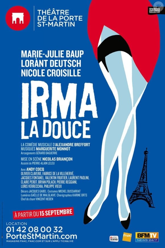 Irma la douce, actuellement sur la scène du Théâtre de la Porte Saint-Martin à Paris.