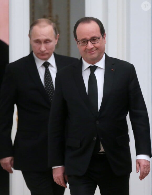 François Hollande et Vladimir Poutine donnent une conférence de presse à Moscou le 26 novembre 2015.