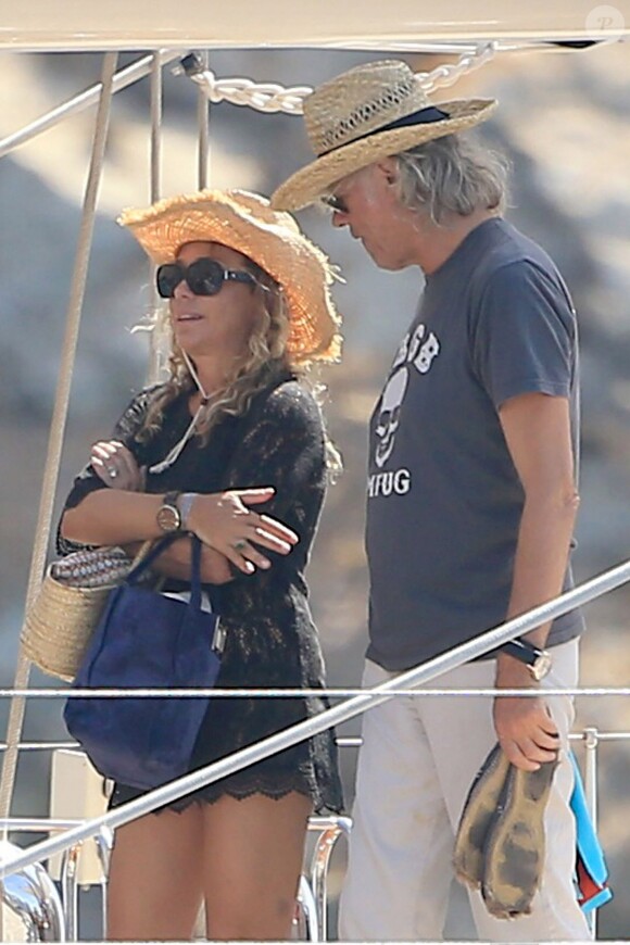 Exclusif - Bob Geldof et sa fiancée Jeanne Marine en vacances à Ibiza le 8 septembre 2014.