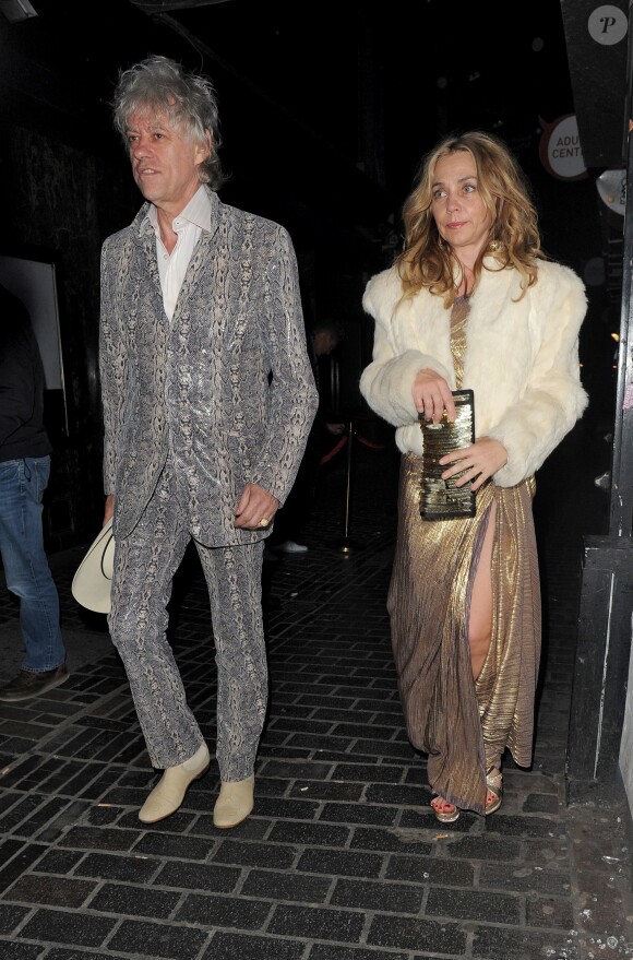Bob Geldof et sa fiancée Jeanne Marine - People a l'anniversaire de Fran Cutlers au Box Club a Londres. Le 30 avril 2013