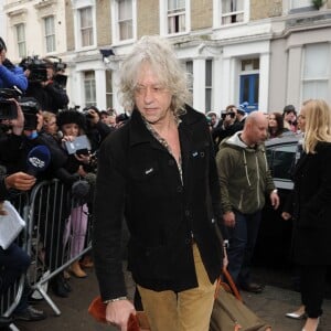 Bob Geldof - Arrivée des people à l'enregistrement "Band Air 30" pour venir en aide des victimes du virus Ebola, à Londres, le 14 novembre 2014.