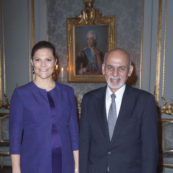 La princesse Victoria de Suède recevait le 4 décembre 2015 au palais royal de Stockholm le président d'Afghanistan Ashraf Ghani