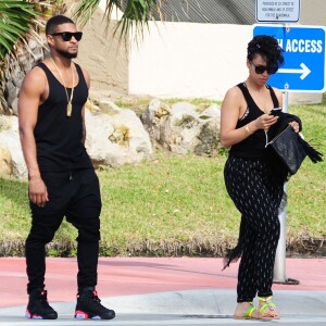 Usher et Grace Miguel à Miami. Le 15 décembre 2014.