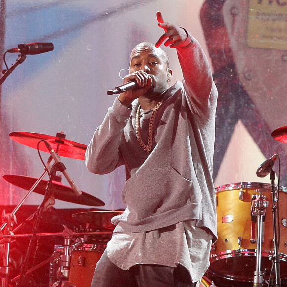 Kanye West en concert à Times Square, New York, le 1er décembre 2014.