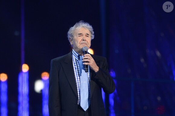 Pierre Perret, lors du 29e Téléthon 2015, à l'hippodrome de Longchamp, à Paris, le 5 décembre 2015. © Coadic Guirec
