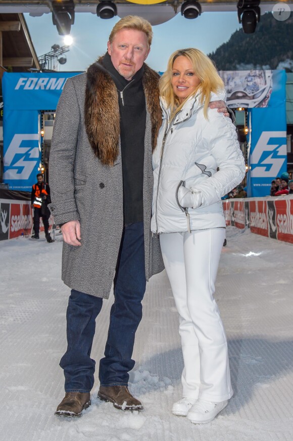 Pamela Anderson et Boris Becker lors du Formula Snow 2015 à Saalbach-Hinterglemm, le 5 décembre 2015