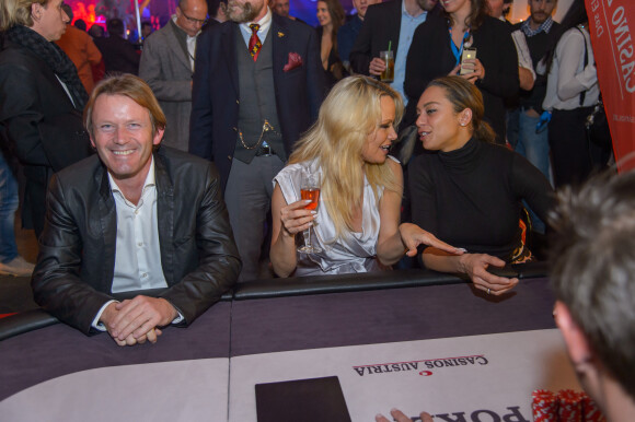 Andreas Wernig, Pamela Anderson et Lilly Becker au Casino Zell Am See de Saalbach - Hinterglemm le 5 décembre 2015