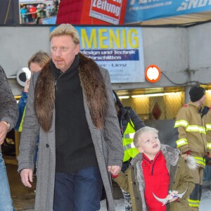 Boris Becker et son fils Amadeus au "Formula Snow 2015" à Saalbach - Hinterglemm le 5 décembre 2015