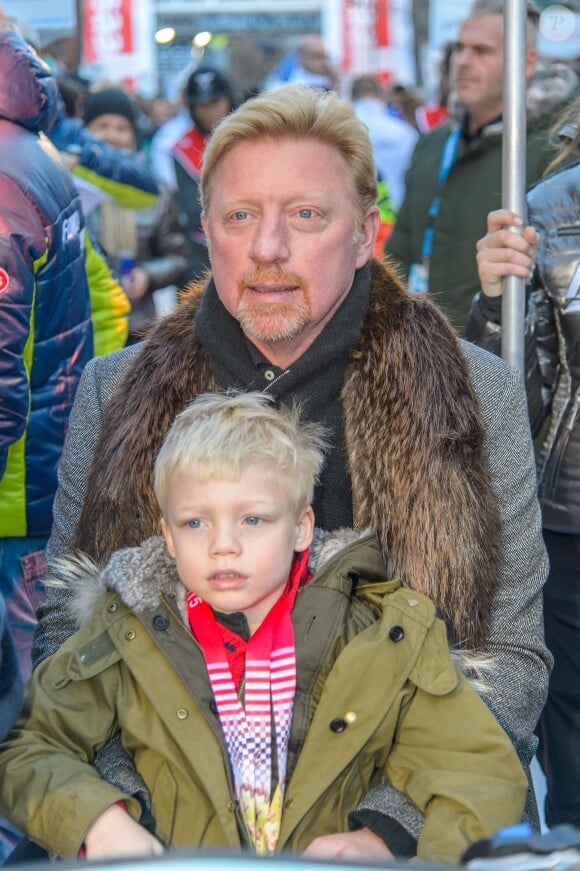 Boris Becker et son fils Amadeus au "Formula Snow 2015" à Saalbach - Hinterglemm le 5 décembre 2015