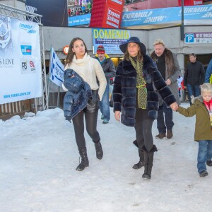 Lilly Becker et son fils Amadeus, Becker et le footballeur Andreas Wernig au "Formula Snow 2015" à Saalbach - Hinterglemm le 5 décembre 2015