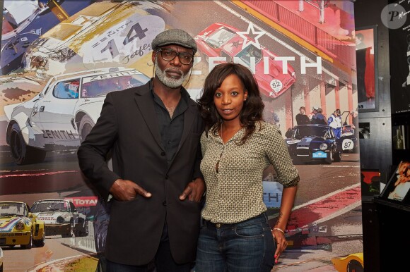 Eriq Ebouaney et Priscilla Adade lors de l'inauguration du pop up store de l'horloger Zenith à Paris le 3 décembre 2015.