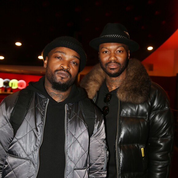 Exclusif - Guest et Djibril Cissé - People et Backstage - Dernière du spectacle de Brahim Zaibat "Rock It All Tour" à l'Olympia à Paris. Le 1er décembre 2015 © Denis Guignebourg / Bestimage.