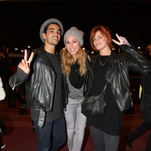 Exclusif - Prix Spécial - No Web No Blog - Christophe Licata, Silvia Notargiacomo et Fauve Hautot - People et Backstage - Dernière du spectacle de Brahim Zaibat "Rock It All Tour" à l'Olympia à Paris. Le 1er décembre 2015 © Denis Guignebourg / Bestimage  No Web No Blog pour Belgique et Suisse01/12/2015 - Paris