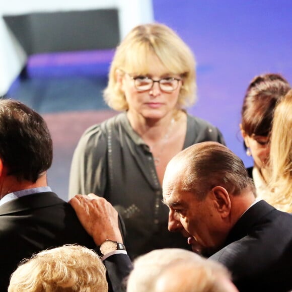 Bernadette, Jacques et Claude Chirac - Cérémonie de remise du Prix pour la prévention des conflits de la Fondation Chirac au musée du quai Branly. Paris, le 21 Novembre 2013