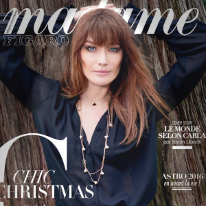 Carla Bruni en couverture de Madame Figaro, décembre 2015.