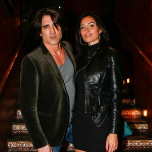 Grégory Basso et sa compagne Ornella - Soirée de lancement officielle du magazine Aestus "Fleurs de Rébellion" au Buddha-Bar à Paris, le 24 février 2015.