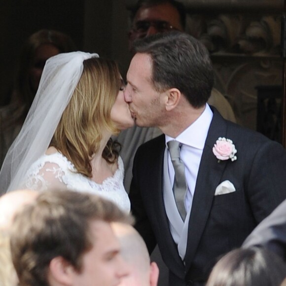 Mariage de Geri Halliwell avec Christian Horner, le patron de l'écurie de F1, Red Bull en l’église de St Mary à Woburn, le 15 mai 2015