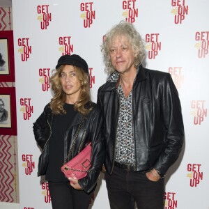 Bob Geldof et sa fiancée Jeanne Marine - Soirée de la projection du film "Get On Up" à Londres le 14 septembre 2014.