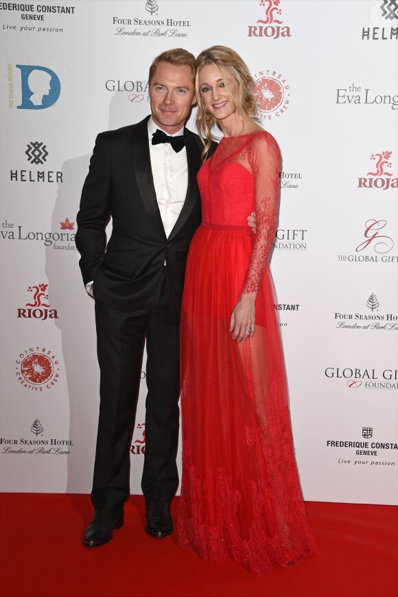 Ronan Keating et sa femme Storm Keating à la 6ème édition de la soirée de gala de ‘The Global Gift' à l’hôtel Four Seasons à Londres, le 30 novembre 2015