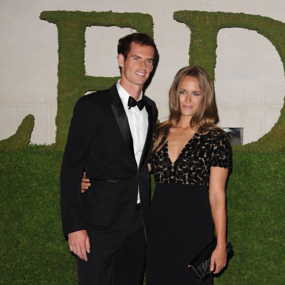 Andy Murray et sa compagne Kim Sears - Diner des champions du tournoi de Wimbledon a Londres le 7 juillet 2013.