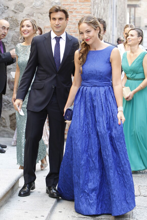 Le tennisman David Ferrer et sa compagne Marta Tornel - People au mariage du tennisman Feliciano Lopez et Alba Carrillo à Tolède. Le 17 juillet 2015