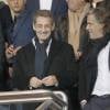 Nicolas Sarkozy et Vincent Labrune lors de la rencontre entre le PSG et Marseille au Parc des Princes à Paris le 4 octobre 2015