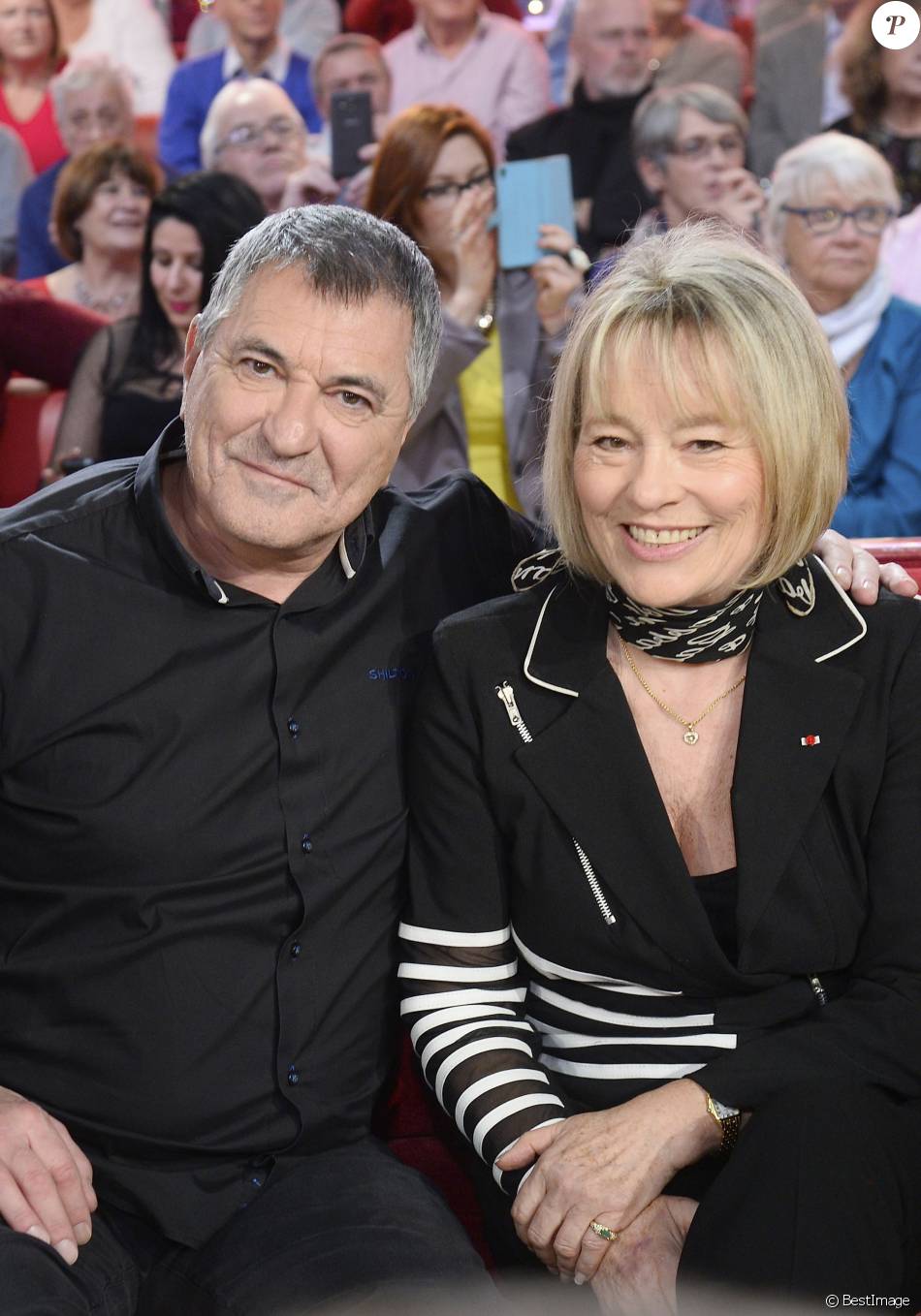 Martine Monteil Mari Jean-Marie Bigard et Martine Monteil - Enregistrement de l'émission
