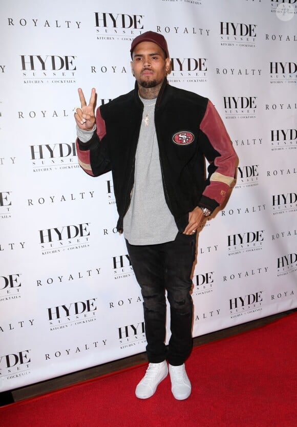 Chris Brown à la soirée d'écoute de son album Royalty à l'Hyde Sunset. Los Angeles, le 15 décembre 2015.