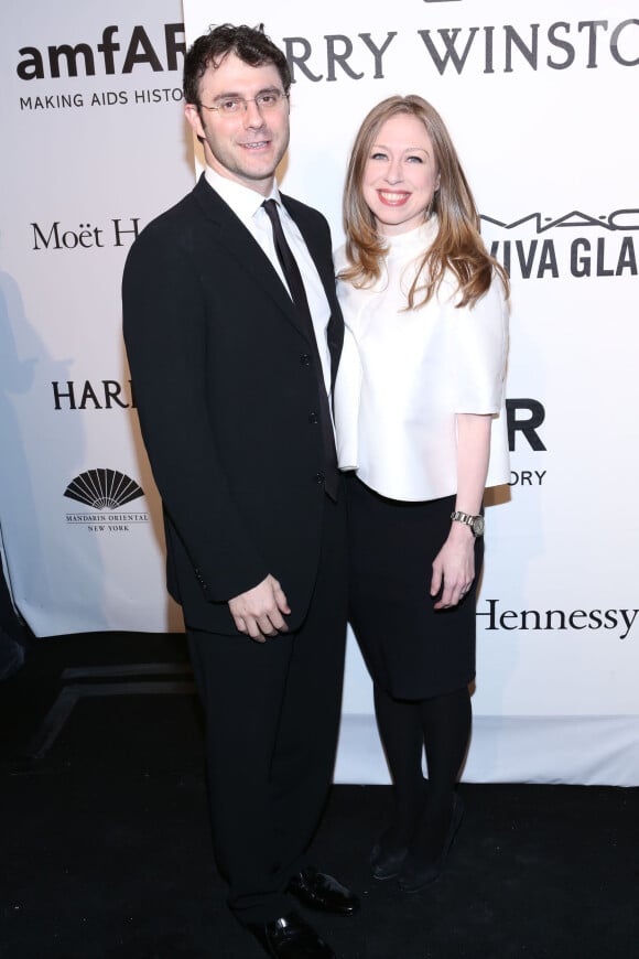 Marc Mezvinsky et sa femme Chelsea Clinton au Gala AmfAR 2015 à New York, le 11 février 2015