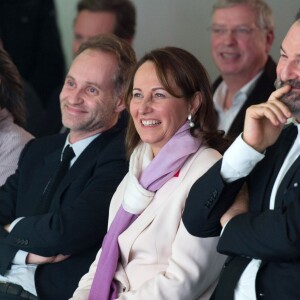 Exclusif - Fabien Namias, Ségolène Royal (présidente du jury), Denis Olivennes - Cérémonie de remise des "Trophées Europe 1 de l'environnement" au Pavillon d'Armenonville à Paris, le 21 décembre 2015.