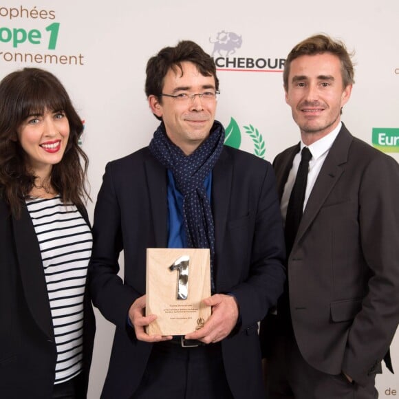 Exclusif - Nolwenn Leroy, Cyrille Poirier-Coutansais (Trophée "Littérature verte" pour "La Terre est bleue"), Nicolas Escoulan - Cérémonie de remise des "Trophées Europe 1 de l'environnement" au Pavillon d'Armenonville à Paris, le 21 décembre 2015.