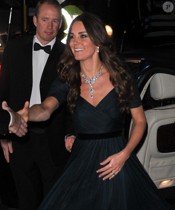 Kate Middleton en Jenny Packham à l'événement The Portrait Gala 2014 à Londres, le 11 février 2014.